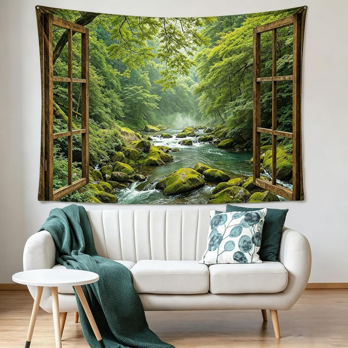 HASTHIP Window Tapestry with Landscape Print for Bedroom & Living Room