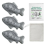 HASTHIP® Iron Fish Cooking Tool, Cast Iron "Fe" Iron Infuserwith Storage PouchReusable Iron Supplement Additive for Simmering Soup, Stew, Naturally Increase Dietary Iron Intake,(7×4×2 cm)