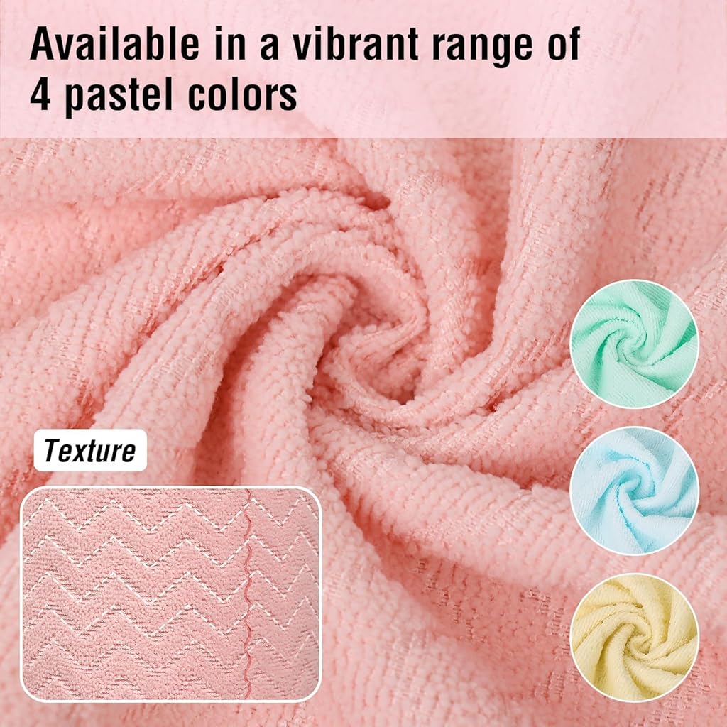 HASTHIP® 30-Count Reusable Kitchen Cleaning Cloths 8.8'' Square Dishcloth, Pre-Cut Polyester Wash Cloths for Dishwashing, Wiping & General Cleaning, Pink