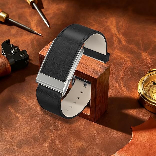 HASTHIP® PU Leather Replacement Band for Whoop 5.0 Life Fitness Tracker, Adjustable Soft Faux Leather Wrist Strap with Metal Clasp, Fashion Business Fitness Watch Band for Men