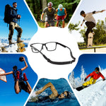 HASTHIP Eyeglasses Straps for Outdoor and Daily Use featuring Adjustable 23–40cm Elastic Holders | 3pcs Black Set for Adults