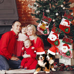 HASTHIP Christmas Stockings Set for Tree and Door with 9.8 in Size Loop Hanging | 4 Red Designs