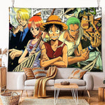 HASTHIP Anime Tapestry for Bedroom and Living Room featuring Monkey D Luffy Group | 51x59 in Polyester Wall Decor with Installation Accessories
