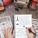 HASTHIP Journal Stencil Set for DIY Art and Scrapbook Projects with 20 PCS 4x7 in PET Templates | Safe for Kids and Adults