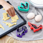 8Pcs Dinosaur Cookie Cutters Set Stainless Steel Cookie Cutter Mold Fruit Slice Mold Cake Molds for DIY, Kitchen, Baking, Kids Dinosaur Theme Birthday Party Supplies Favors