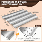 HASTHIP Loaf Bread Proofing Tray for Baking 14.9 in 4 Groove Carbon Steel with Vent Holes | Non Stick Sourdough and French Bread Baking