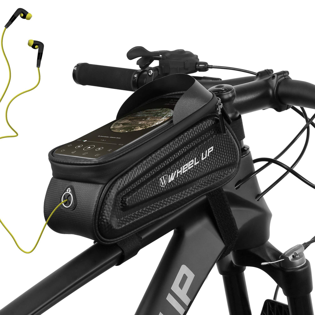 Proberos® Bicycle Frame Bag Cycle Pouch for Bicycle with TPU Touch Screen Large Capacity EVA Pressure-Resistant Handlebar Headphone Hole, Suitable for Phone Under 7.0 Inch Cycle Accessories