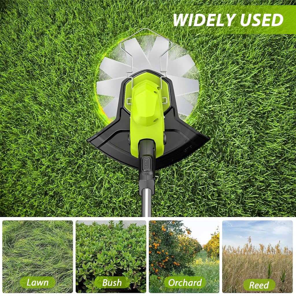 HASTHIP Metal Lawn Mower Saw Blades 6 inch Pack of 5 with Straight Edge Steel Design for Efficient Trimming