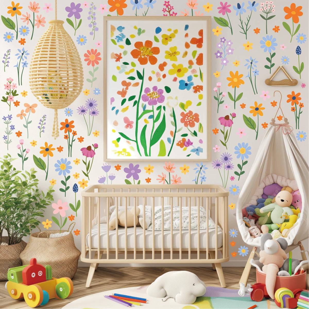 HASTHIP Wall Stickers for Home featuring 8 Sheets 102 Pcs Peel and Stick PVC Floral Decals