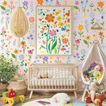HASTHIP Wall Stickers for Home featuring 8 Sheets 102 Pcs Peel and Stick PVC Floral Decals