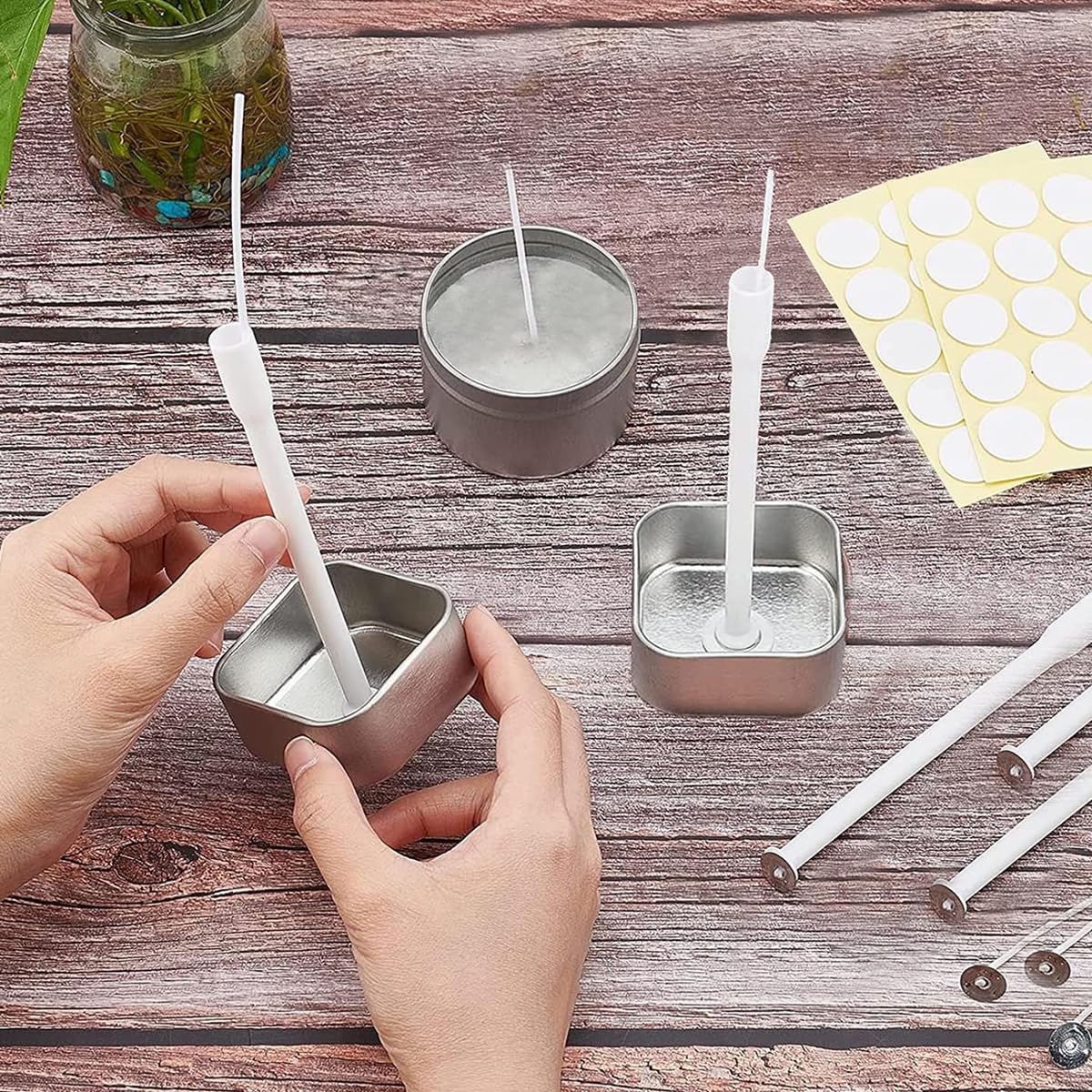 HASTHIP Candle Wick Holder for DIY Candle Making with Placing Tube Anchoring | 12Pcs Set