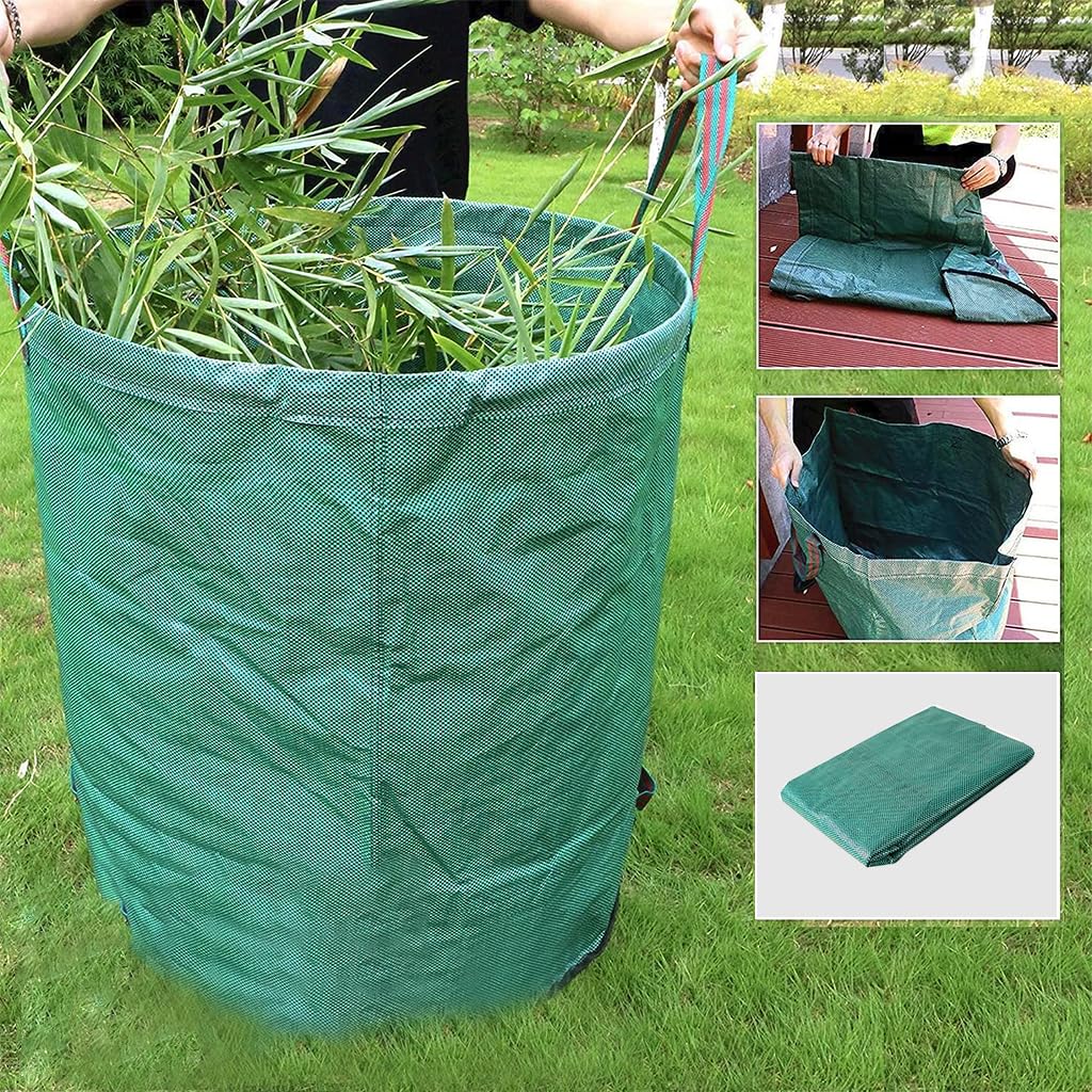 Heavy Duty Garden Waste Bag, 300L Reusable Leaf & Yard Trash Container, 80 Gallon PP Yard Debris Bag with Reinforced Handles for Lawn, Garden Tool Storage & Organic Waste Collection