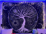HASTHIP Tree of Life Tapestry for Bedroom with Black and White Galaxy Design 50×60 in 2PCS