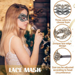 HASTHIP® 3 Piezas Máscaras Venecianas para Mujer,Máscaras de Encaje Negra Dorada Plateada,Antifaz de Fiesta para Halloween Carnaval Baile Disfraces y Eventos Noche