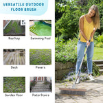 HASTHIP® Stainless Steel Wire Bristle Scrub Brush, Assembly Stainless Steel Rod, 30cm Wide Heavy Duty Floor Cleaning Brush for Tough Dirt, Grout, and Outdoor Surfaces