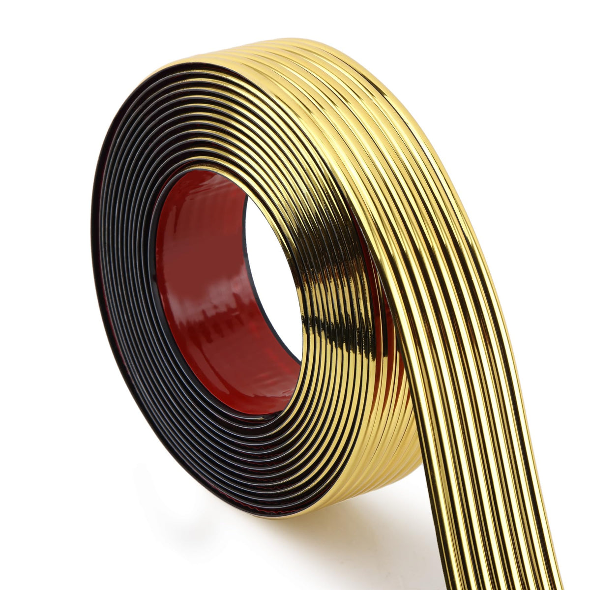 HASTHIP® 9.8ft x 1.96''Golden Strips for Wall, Molding for Wall Designs, Self Adhesive Modern Home Decorative Wall Moulding Panels-Golden