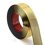 HASTHIP® 9.8ft x 1.96''Golden Strips for Wall, Molding for Wall Designs, Self Adhesive Modern Home Decorative Wall Moulding Panels-Golden