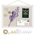 HASTHIP® Tablero de Corcho de Lino 15.7"x11.8",Panel Anuncios para Pared,Tablero Chinchetas Decorativo para Hogar Cocina Oficina con 10 Chinchetas,Pin Board Tela