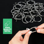 HASTHIP® 24PCS Metal Curtain Rings, 37mm Rustproof Iron Eyelet Hooks for Heavy Curtains, Smooth Gliding Durable Rings for Window, Bath, Office - Fits 30-35mm Rods (Silver)