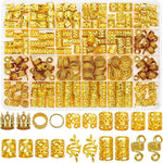 HASHITP 220-Pc Gold Hair Jewelry for Braids