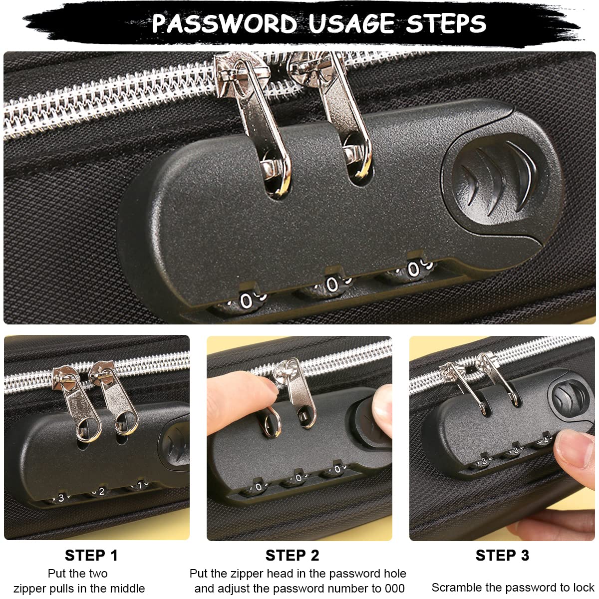 HASTHIP Canvas Large Capacity Pencil Case with Combination Lock 4 Layer Design | Waterproof Box for School Boys and Girls