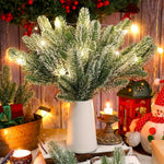 HASTHIP Christmas Tree Ornaments for Home Décor featuring 60pcs 10.24in Snow Dusted Pine Branches