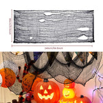 Halloween Black Creepy Cloth, 31.5 X 94.5inch Spooky Cheesecloth Gauze Hanging Fabric for Scary Halloween Party Haunted House Doorway Window Wall Home Yard Outdoor Decorations