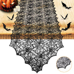 HASTHIP Halloween Table Runner for Parties with 45x180cm Black Lace Cobweb Design | Gothic Home Decor