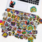 Laptop Stickers for Journal Graffiti Style Cartoon Stickers for Scrapbook, Water Bottle,Travel Case, Waterproof Tape Sticker Wall Stickers for Boys, Pack of 50