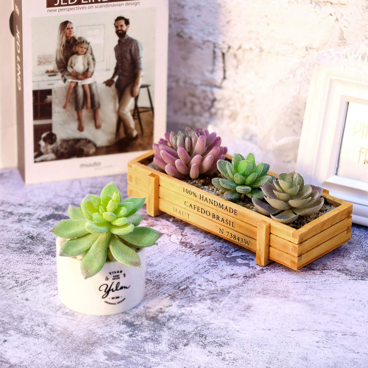 HASTHIP Artificial Plants for Home Decor with 16PCS Faux Succulent Set featuring Realistic PVC Texture | Indoor and Outdoor DIY Floral Arrangement