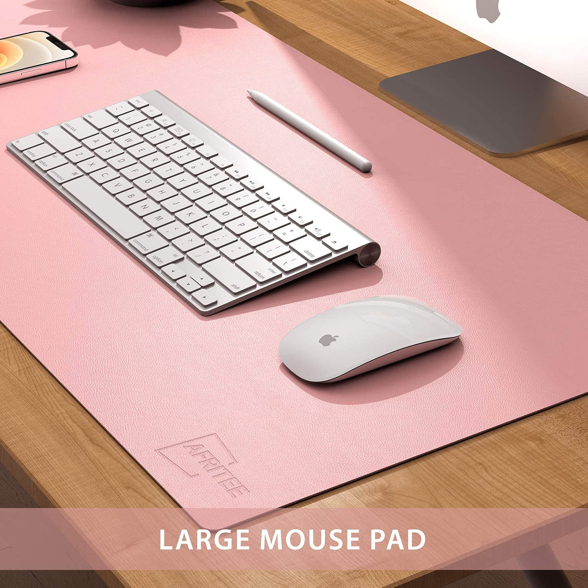 Mouse Pad Desk Pad Protector Mat - Dual Side PU Leather Desk Mat Waterproof Large Mouse Pad Work for Home/Office/Gaming