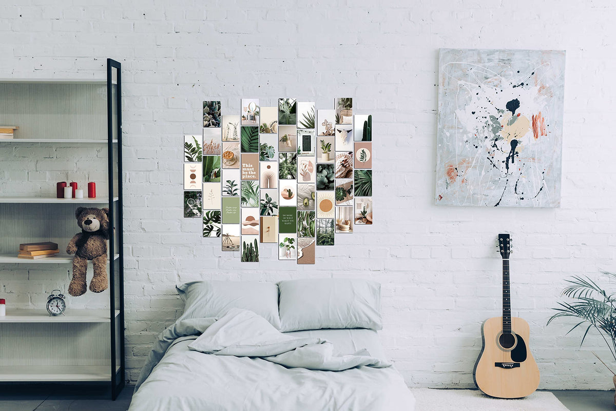 HASTHIP Wall Sticker Photo Display for Room Decor with 50 Sheet 4x6 in Art Cards | Forest and Desert Collection