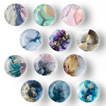 HASTHIP® 12Pcs Glass Strong Fridge Sticker - Marble Crystal Fridge Magnets Decoration Fridges Sticker Set for Kitchen, Office Whiteboard, Cabinet and Dishwasher