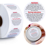 HASTHIP Candle Warning Sticker for Jars and Making | 500 Self-Adhesive Safety Labels