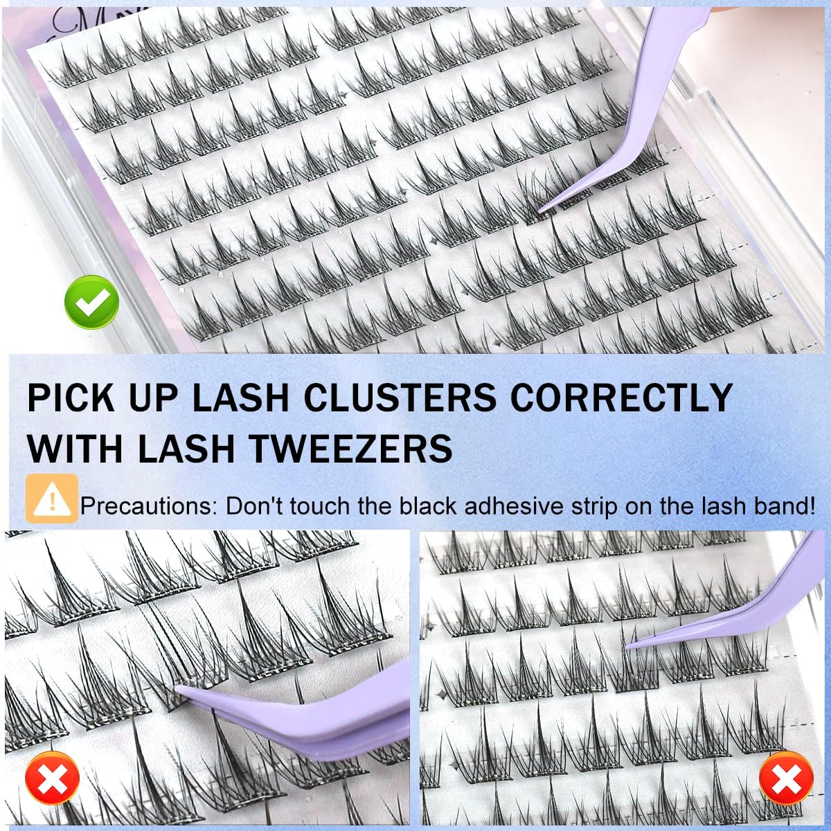 HASTHIP® 120-Piece Self-Adhesive Lash Cluster Kit