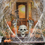 HASTHIP Halloween Half Buried Skeleton Ornament for Lawn and Garden Décor | Includes 2 Arms and Head