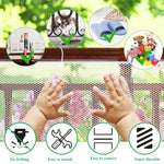 HASTHIP® Red de Seguridad para Bebés en Balcón y Escaleras,Malla Protectora de Barandilla Ajustable,25 Cuerdas y 15 Hebillas Tejido Resistente Lavable Impermeable para Interior Exterior