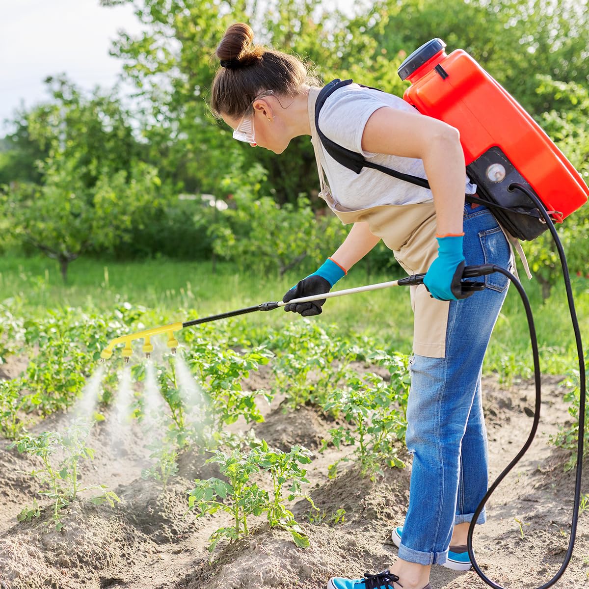 HASTHIP Garden Sprayer Nozzle for Plants with 4 Spout Multi Spray Design | Adjustable Mist Control
