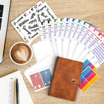 HASTHIP File Folders for Documents with 12 Envelopes and 6 Ring Binder | A6 PU Leather Notebook Set