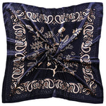 HASTHIP® Pañuelo de Satén para Mujer 35x35 Pulgadas,Suave y Ligero,Estilo Seda Pañuelo Cuadrado con Estampado Jacquard Elegante para Cabello Cuello o Bolsos Regalo Sofisticado Damas