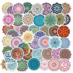 HASTHIP Mandala Art Stickers for DIY Crafts featuring 50 pcs waterproof vinyl decals | reusable and residue free