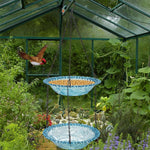 HASTHIP Garden Hanging Bird Bath for Outdoor Use with 70CM Double Layer Bowls | Crystal Blue Decor