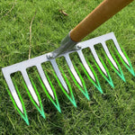 HASTHIP Garden Rake Head for Lawn and Soil Work with 9 Teeth and 37cm Rust‑Resistant Steel