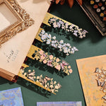 HASTHIP® Juego de marcapáginas metálicos con diseño mariposas y flores