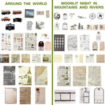 HASTHIP Scrapbooking Stickers for DIY Journaling and Diary Decoration featuring 120 Pieces Washi Paper Retro Designs