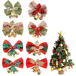 HASTHIP® 8PCS Christmas Bows with Bells