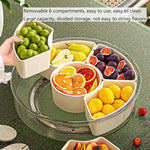 HASTHIP® upvox Split Tray Fruit Snack Box with Lid and Handle, Gray White in Color