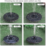 HASTHIP Solar Fountain Pump for Bird Bath and Garden with 7V 1.4W Panel | 5 Nozzles Black