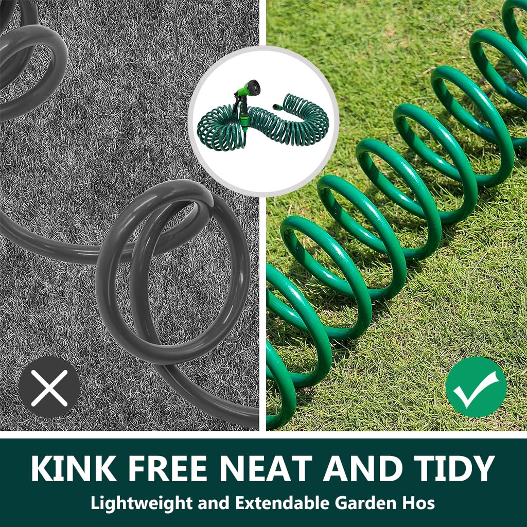 HASTHIP Garden Hose Pipe for Home and Car Washing with 7 Spray Modes and 3 8 Quick Connector | 50ft Expandable EVA Anti Kink Water Hose