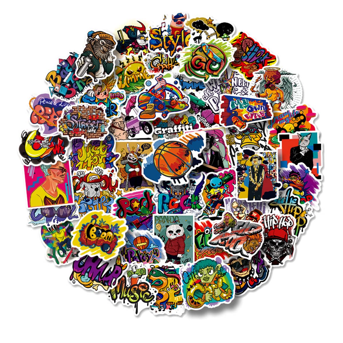 HASTHIP Laptop Stickers for Scrapbook and Journal with 50 Waterproof PVC Sheets | Reusable Adhesive Decor